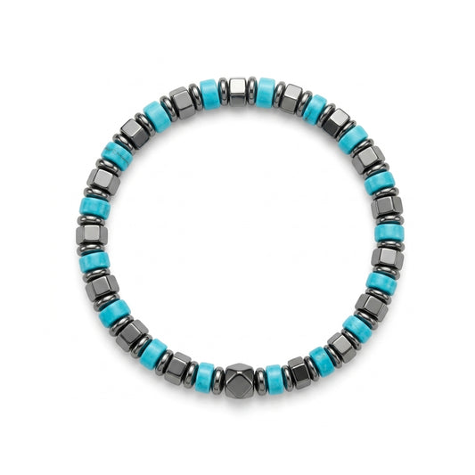 Blue Turquoise and Hematite Bracelets