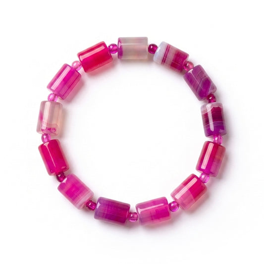 Pink Gradient Agate Bracelet