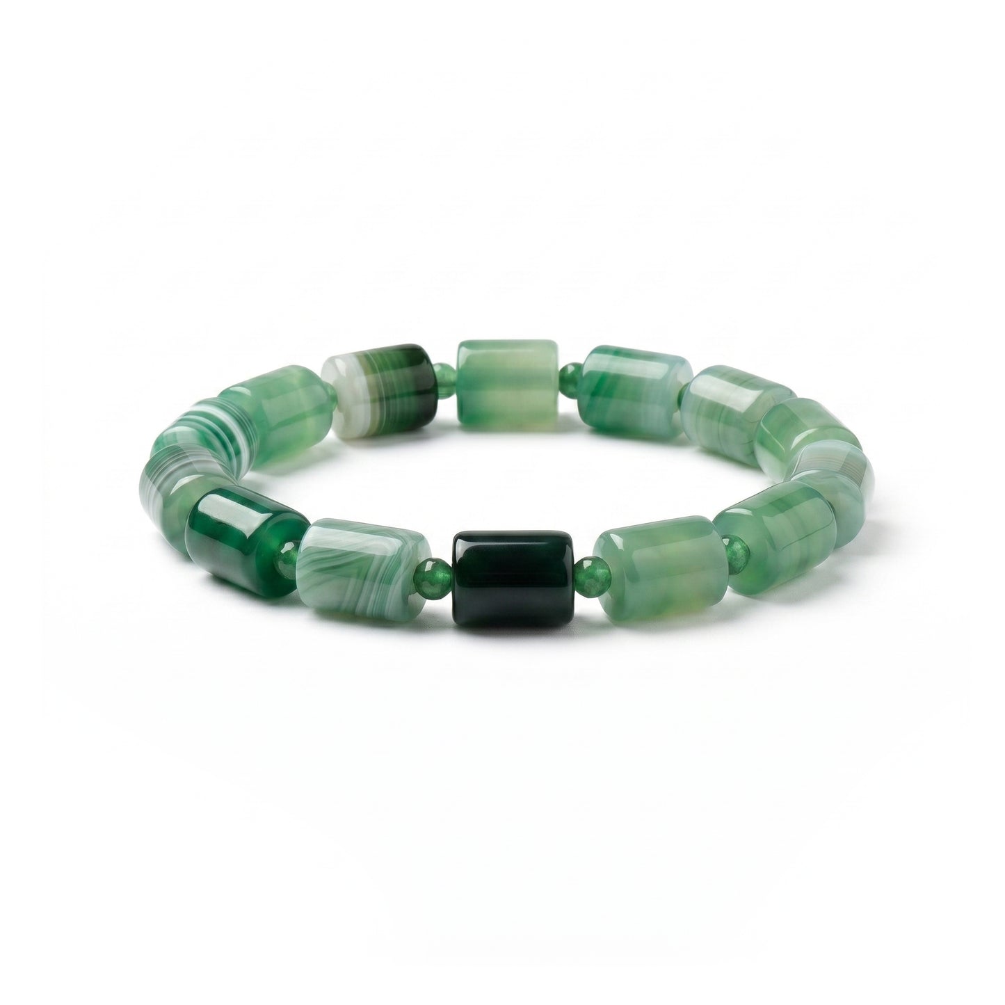 Green Beaded Agate Bracelet