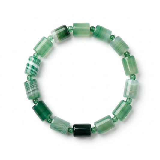 Green Gradient Agate Bracelet