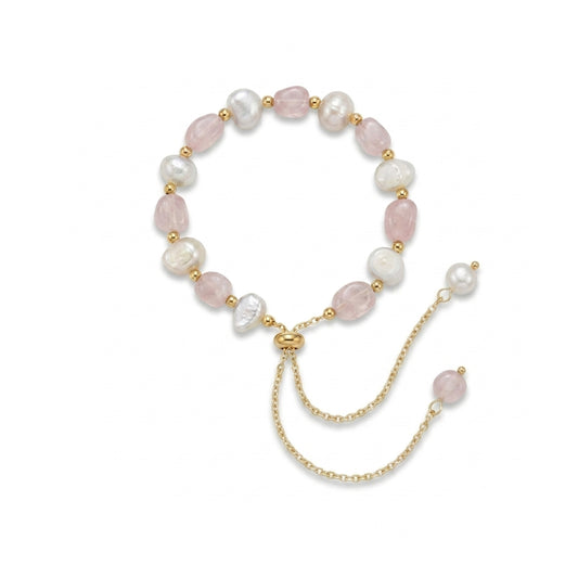 Rose Quartz Pearl Bracelet