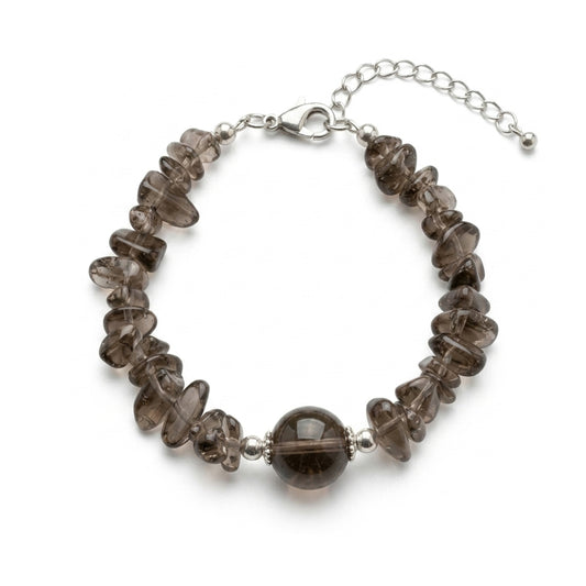 Smoky Obsidian Chip Stone Bracelet