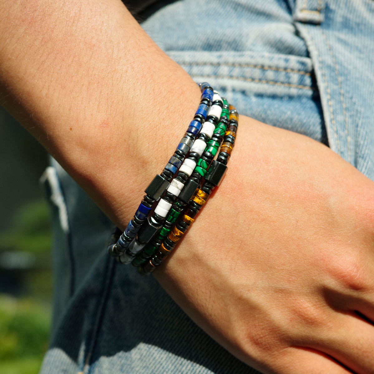 Green Malachite Bead Bracelet