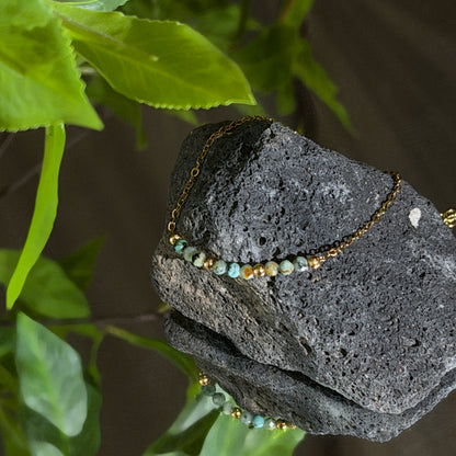 African Turquoise Stainless Bracelets