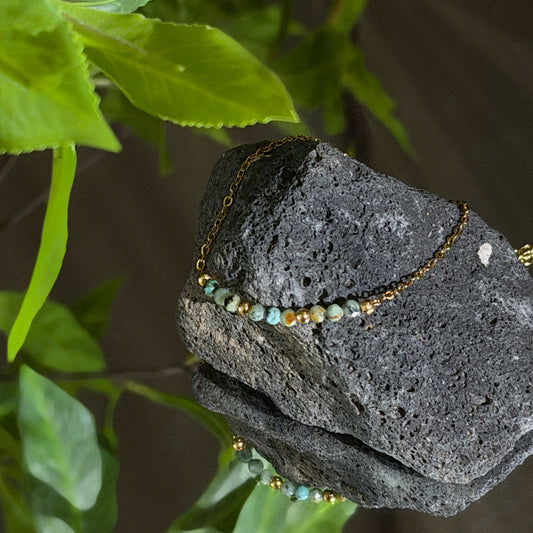 African Turquoise Stainless Bracelets