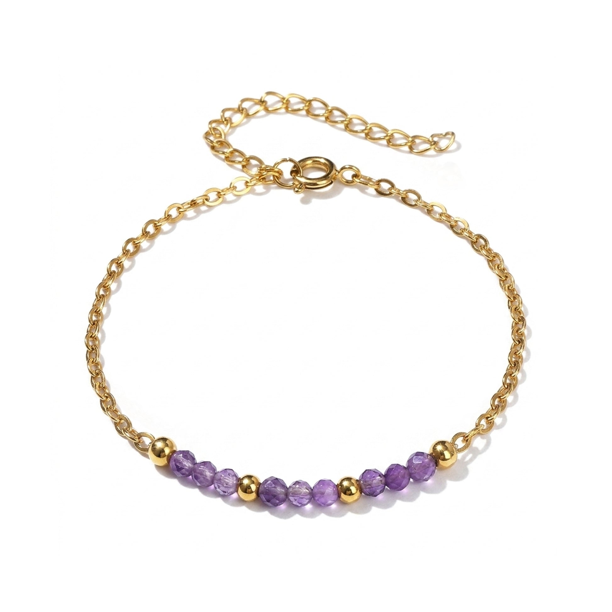 Amethyst Stainless Bracelet
