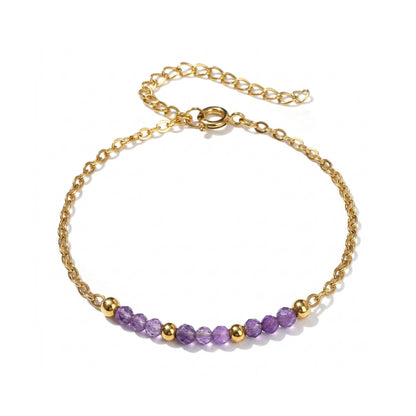 Amethyst Stainless Bracelet