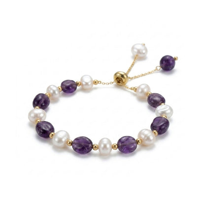 Amethyst and Baroque Pearl Bracelet