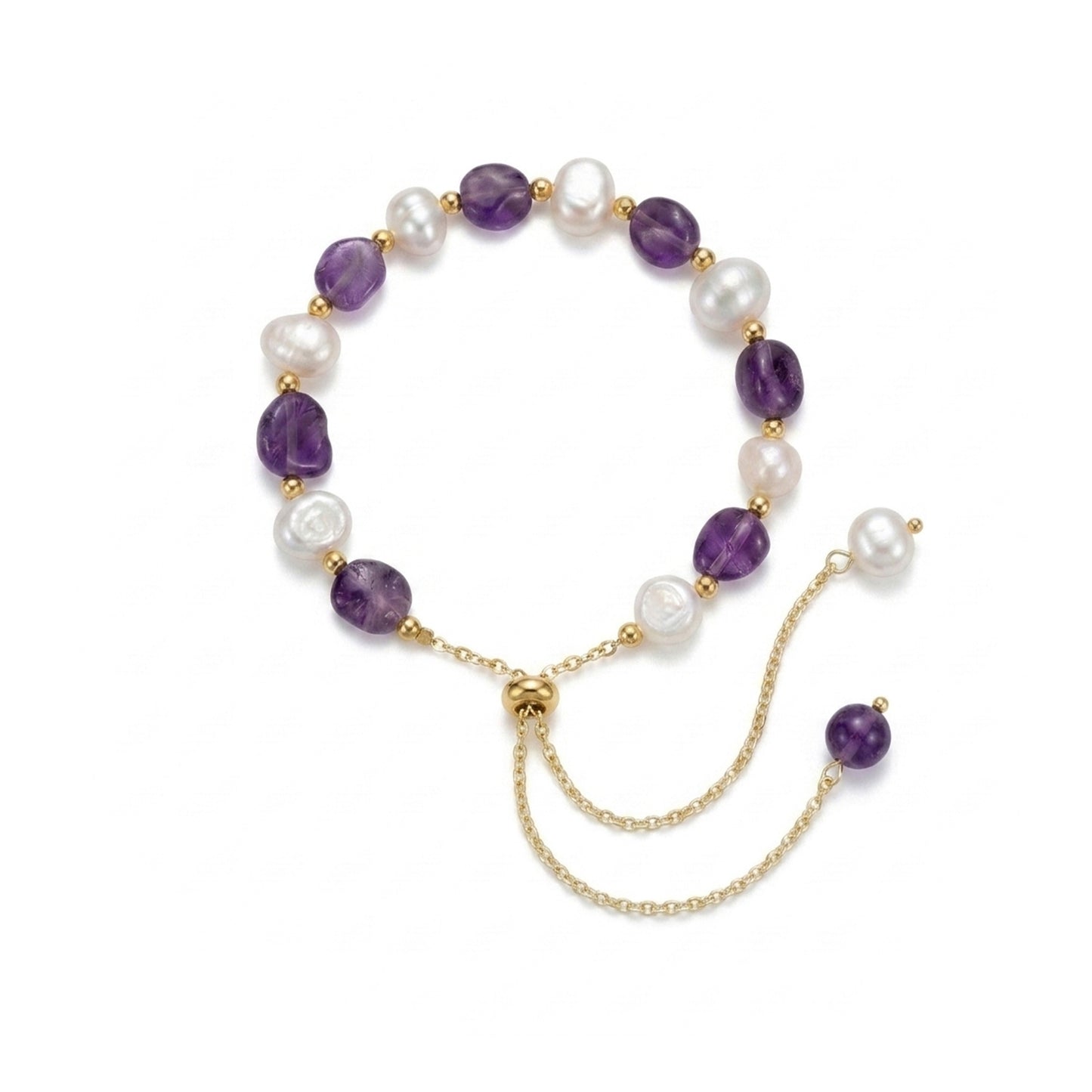Amethyst Baroque Pearl Bracelet