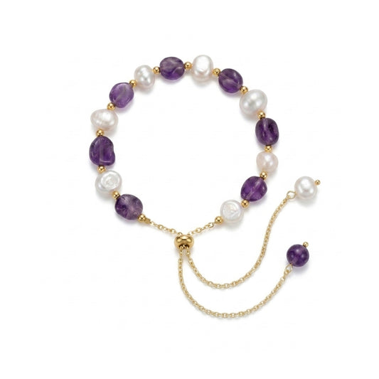 Amethyst Baroque Pearl Bracelet