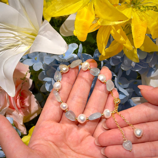 Aquamarine Baroque Pearl Bracelet