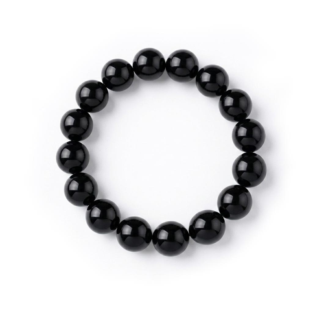 Black Obsidian Bead Bracelet for Protection