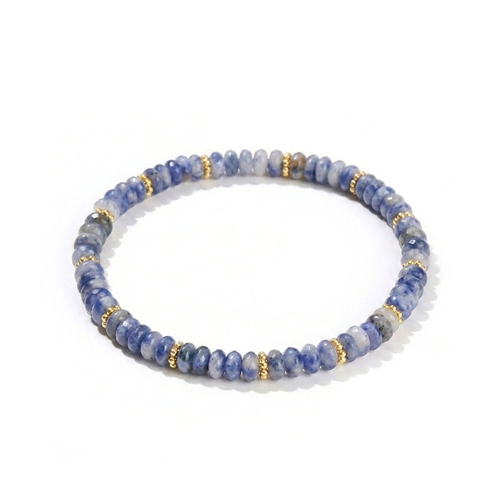 Blue Spot Stone Beaded Bracelet