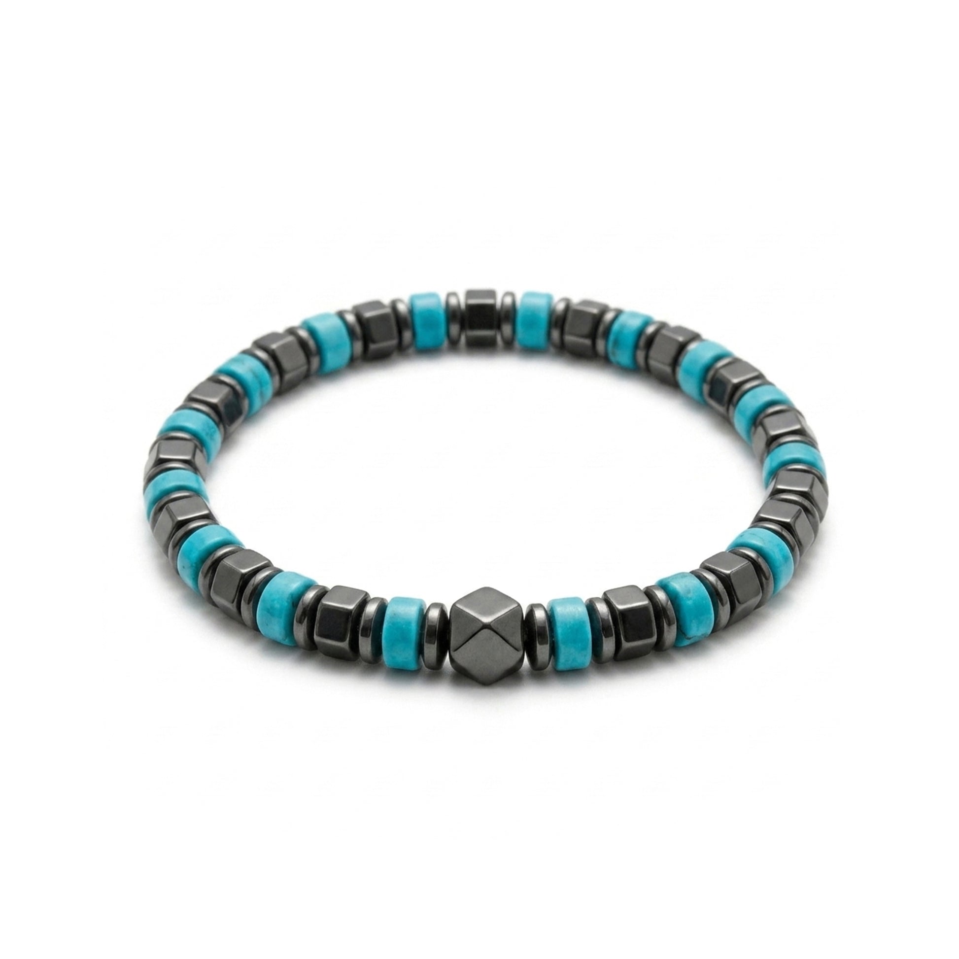 Blue Turquoise and Hematite Bracelet