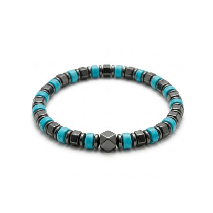 Blue Turquoise and Hematite Bracelet