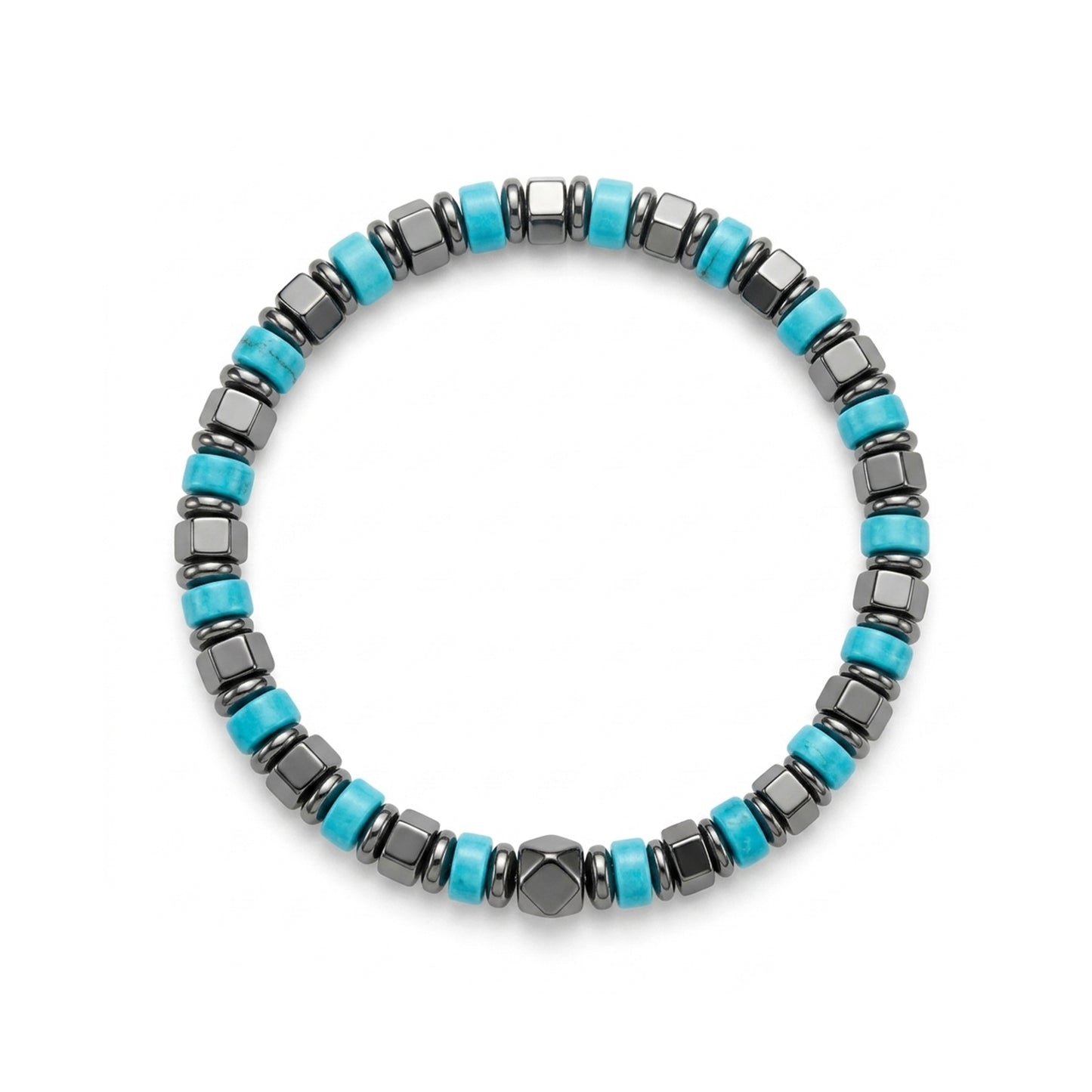 Blue Turquoise and Hematite Bracelets