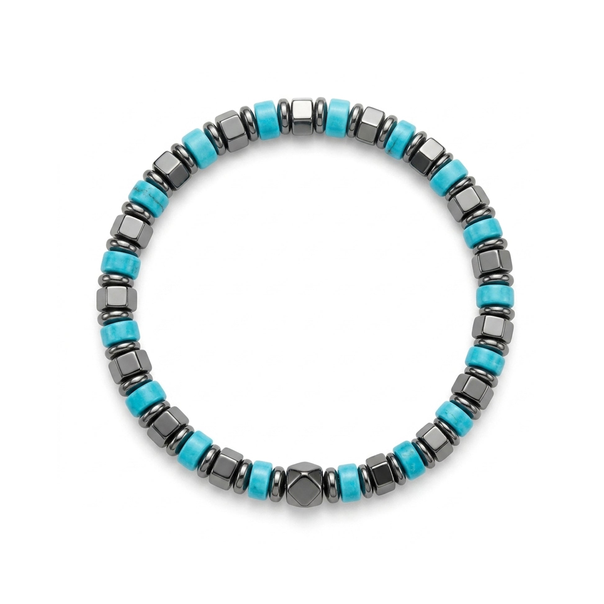 Blue Turquoise and Hematite Bracelets