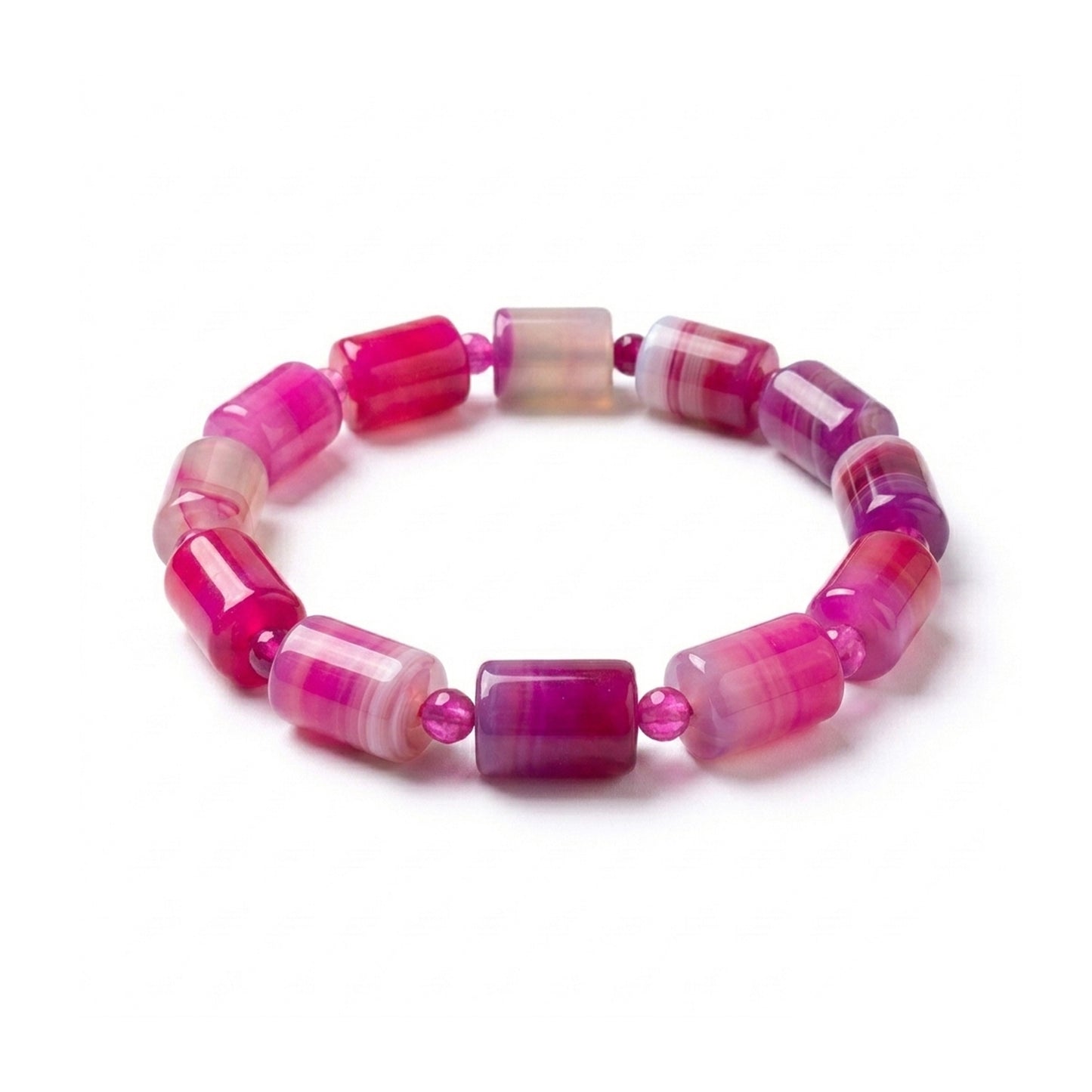 Rose-pink Agate Bracelets