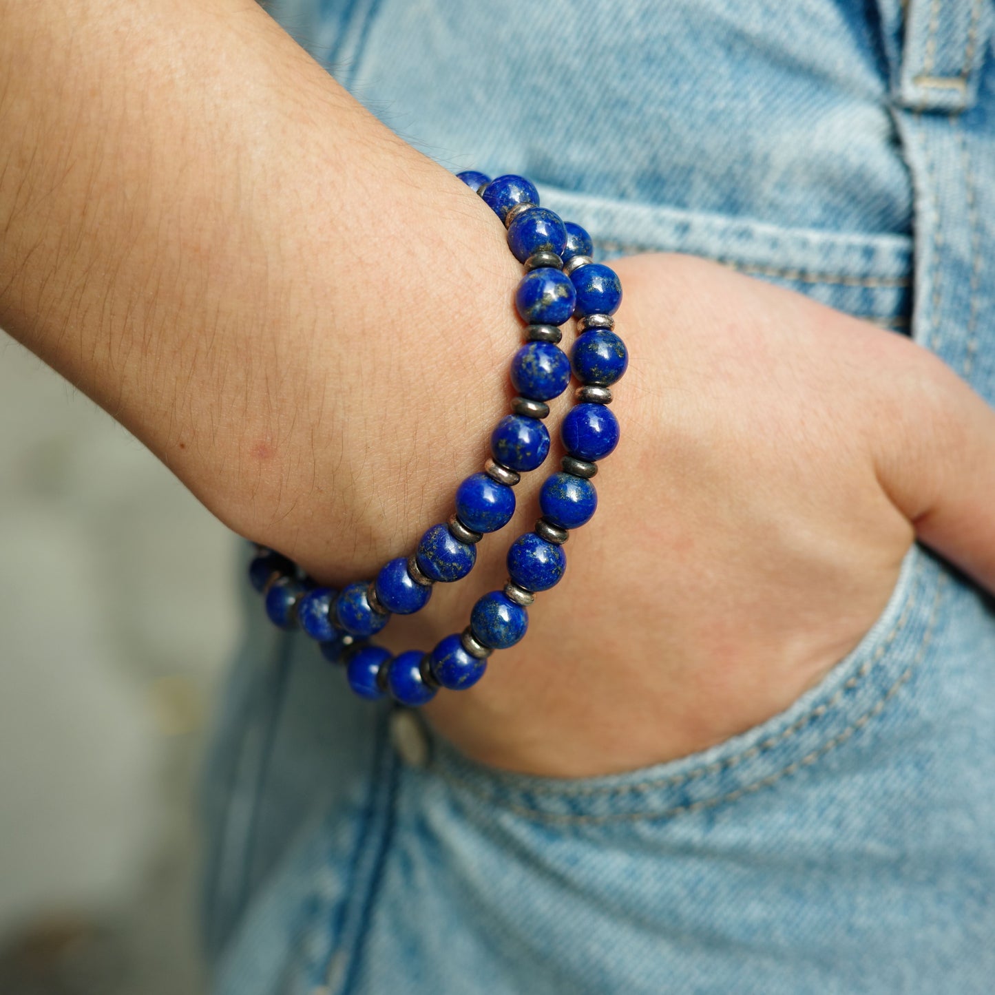 Double Wrap Lapis Lazuli Bracelets