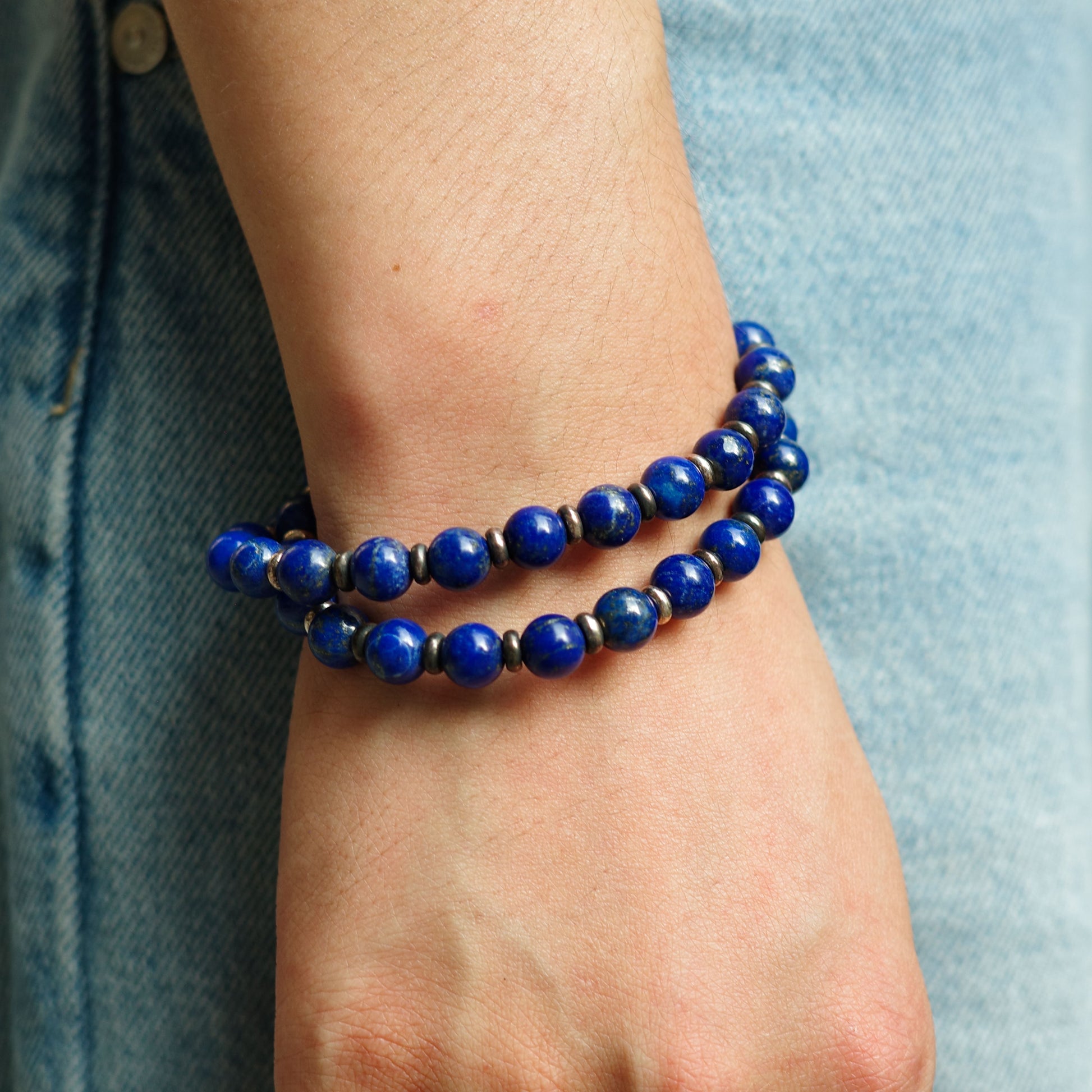 Double Wrap Lapis Lazuli Bracelets