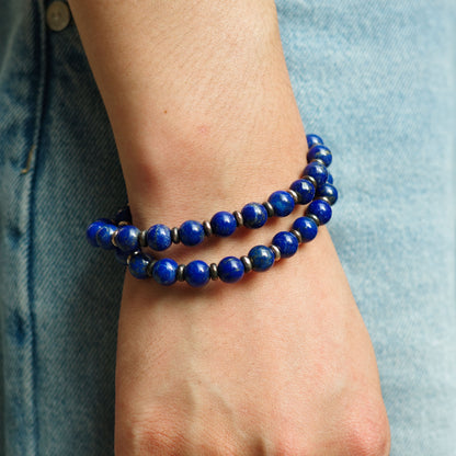 Double Wrap Lapis Lazuli Bracelets