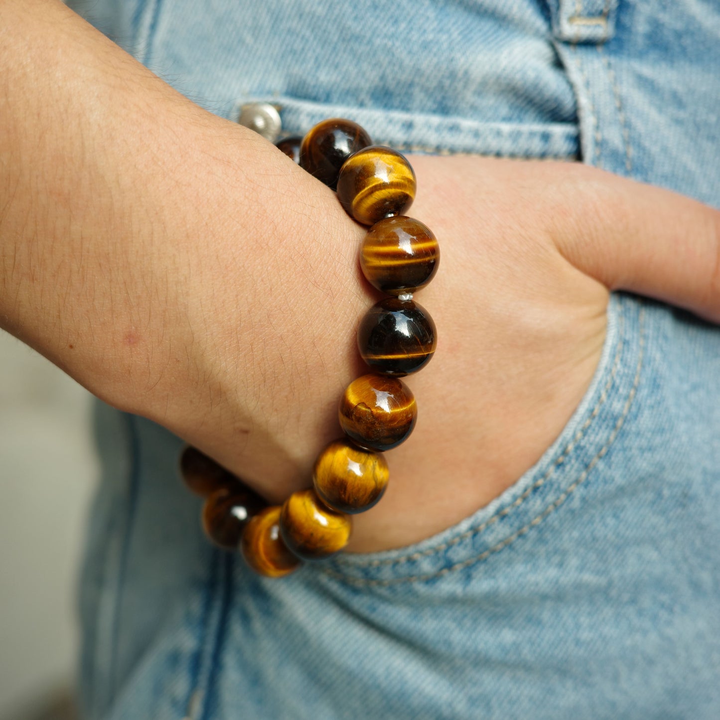 Gold Tiger Eye Bracelet forMen