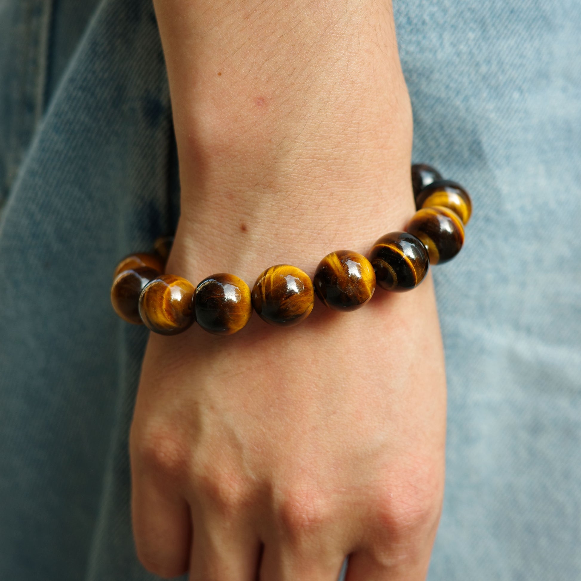 Gold Tiger Eye Stone Bracelet forMen