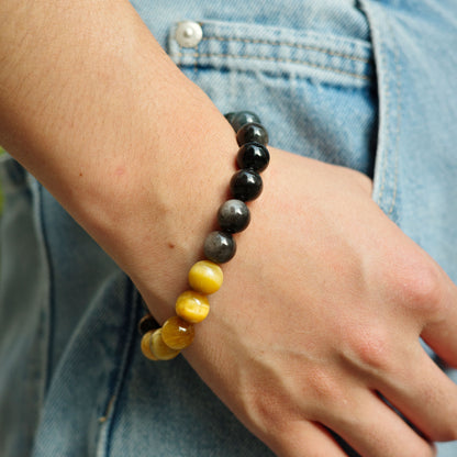 Gold and Blue Tiger Eye Bracelets