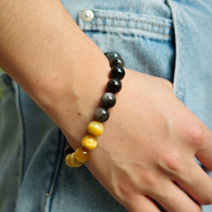 Gold and Blue Tiger Eye Bracelets