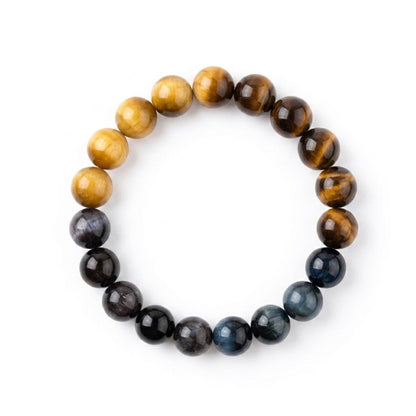 Gold and Blue Tiger Eye Stone Bracelet