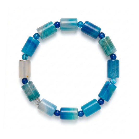 Gradient Aqua Blue Agate Bracelet