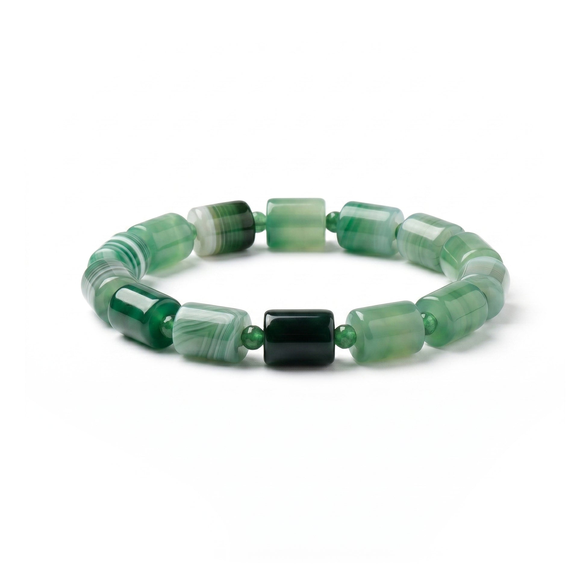 Green Beaded Agate Bracelet