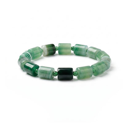 Green Beaded Agate Bracelet