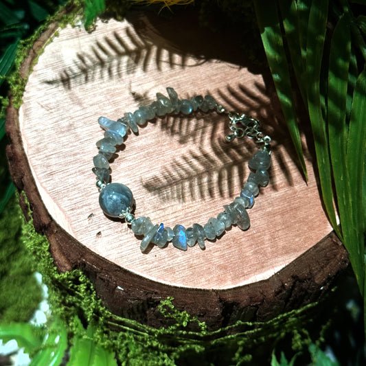 Gray Moonstone Chip Bracelet