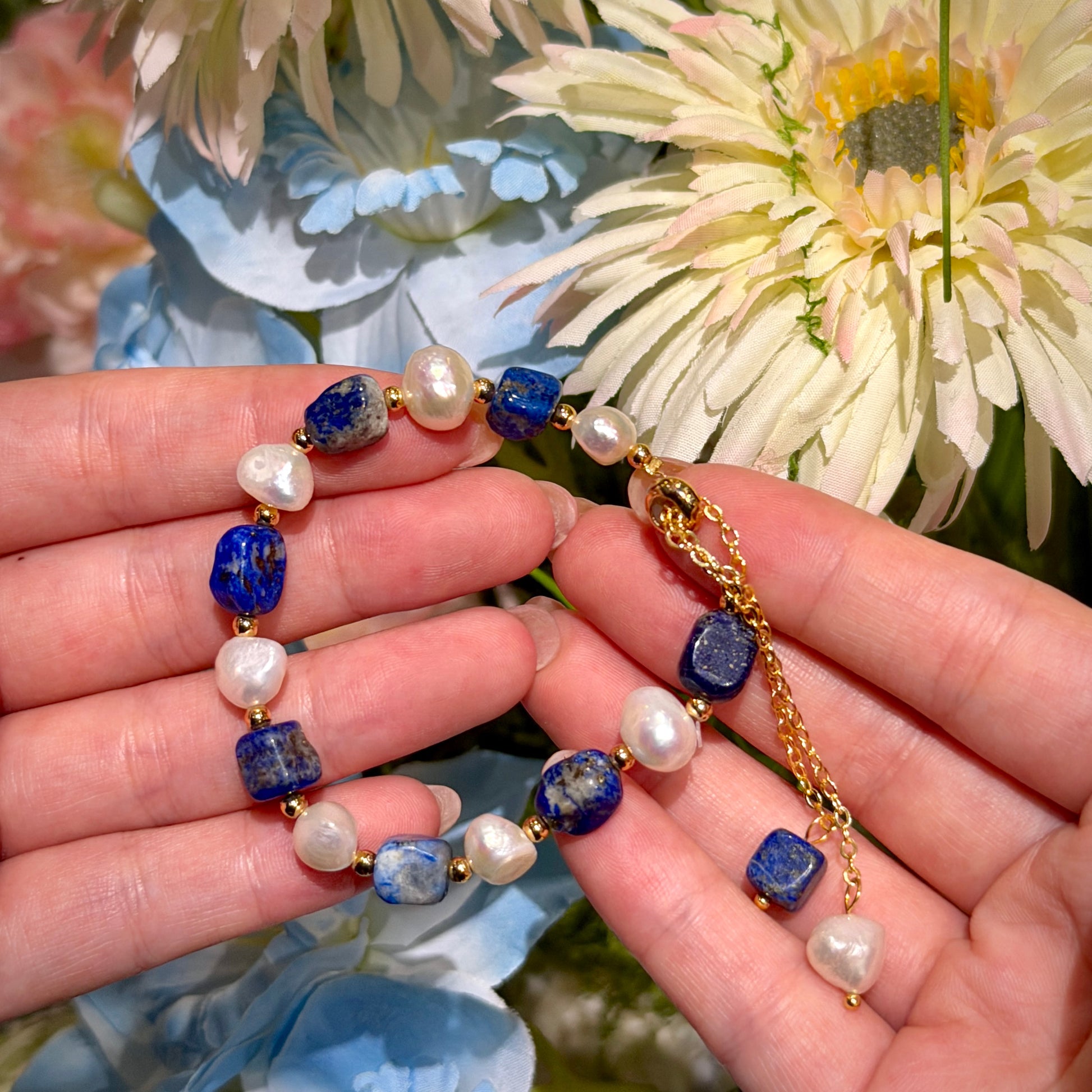 Lapis Lazuli Pearl Bracelet
