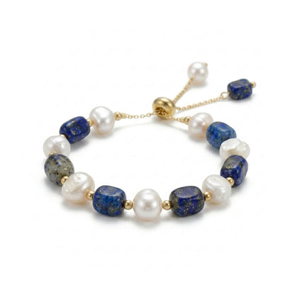 Lapis Lazuli Baroque Pearl Bracelet