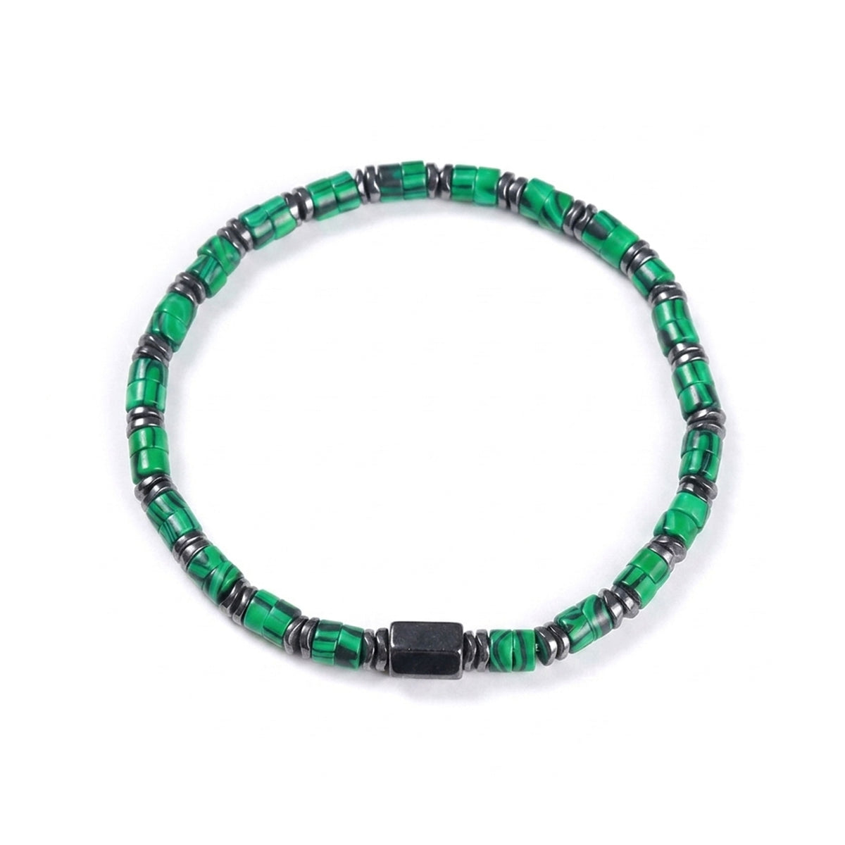 Green Malachite Bead Bracelet