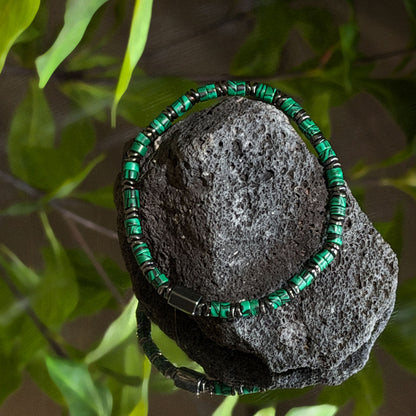 Green Malachite Bead Bracelet