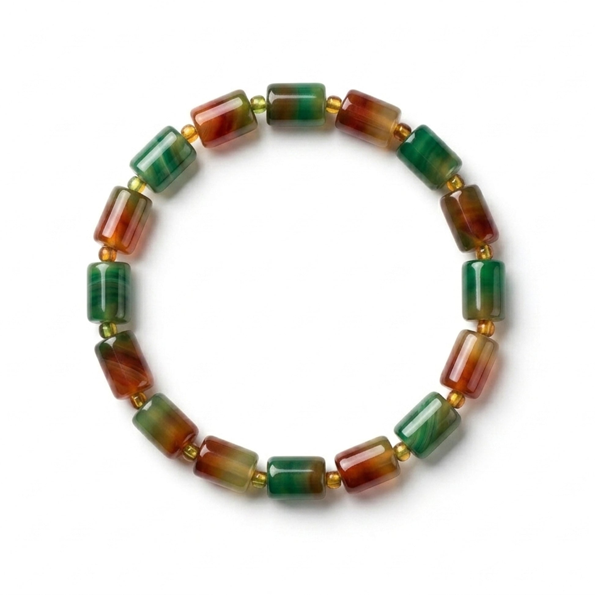Green and Brown Gradient Agate Bracelet