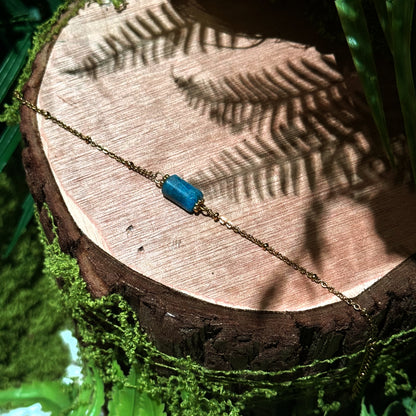 Natural Apatite Stainless Steel Bracelet