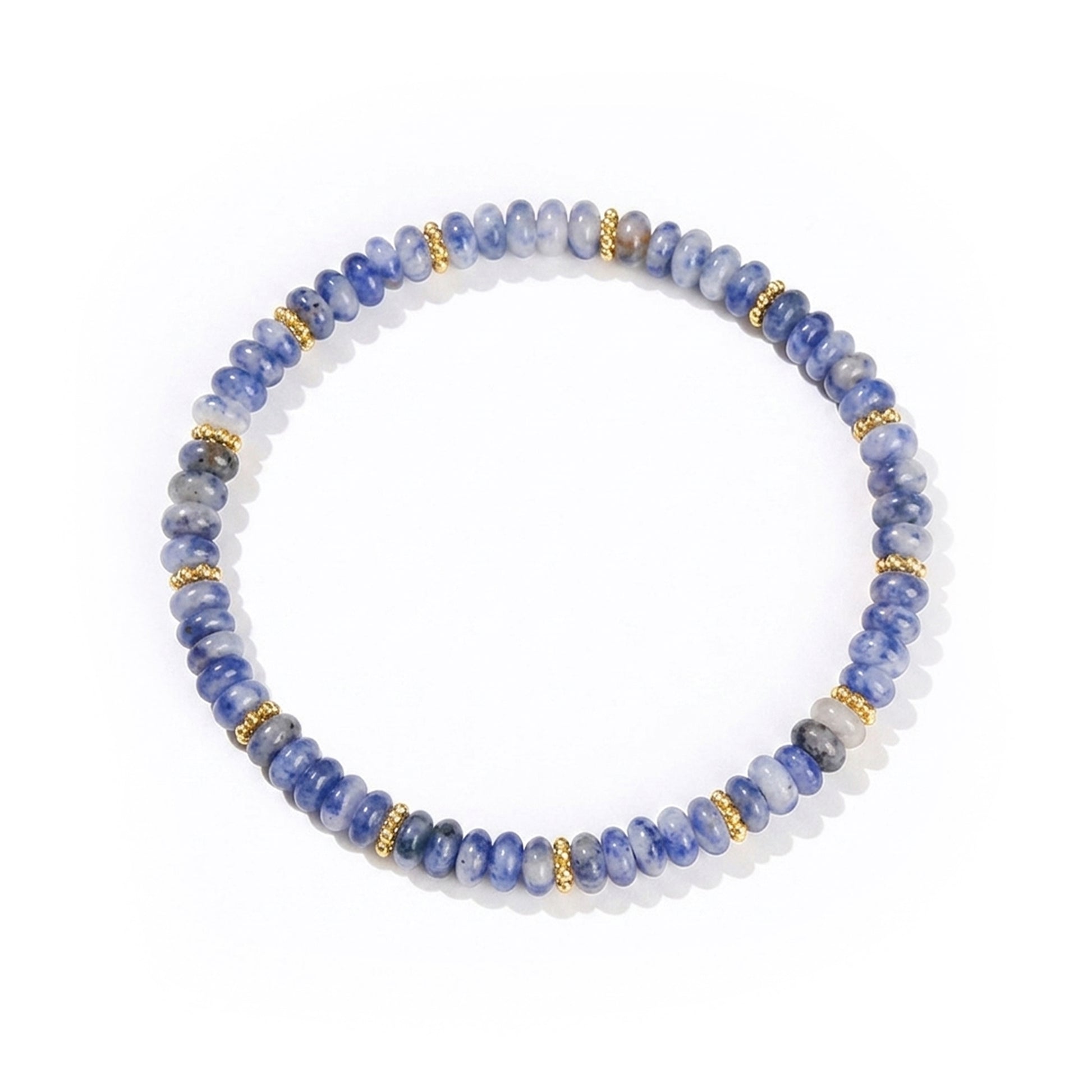 Blue Spot Stone Bead Bracelet