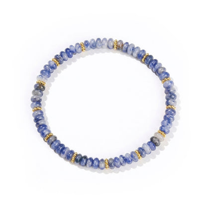 Blue Spot Stone Bead Bracelet