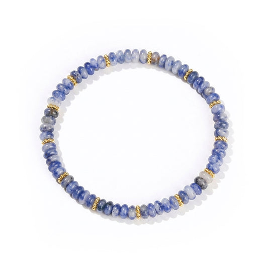 Blue Spot Stone Bead Bracelet