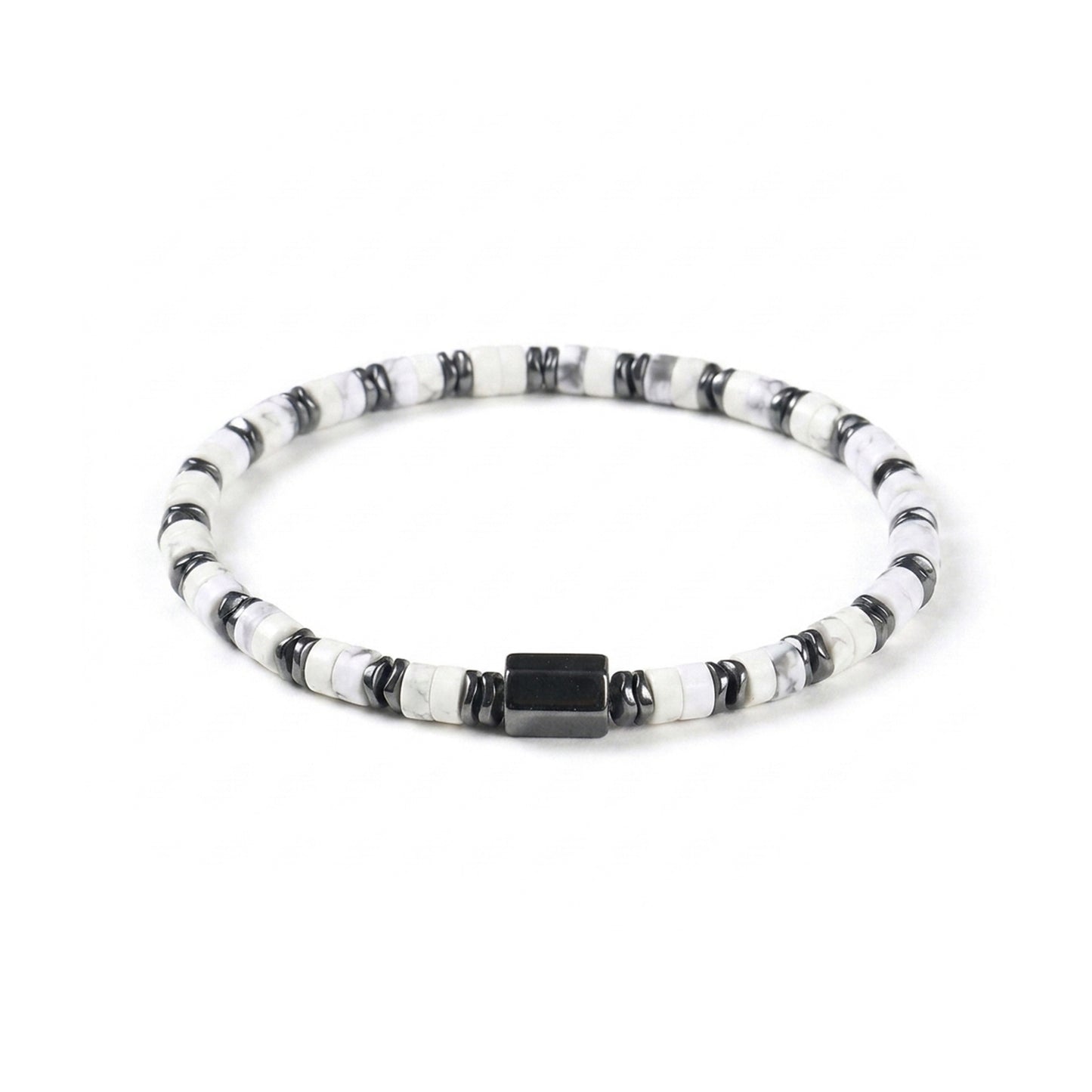  White Turquoise Bead Bracelet