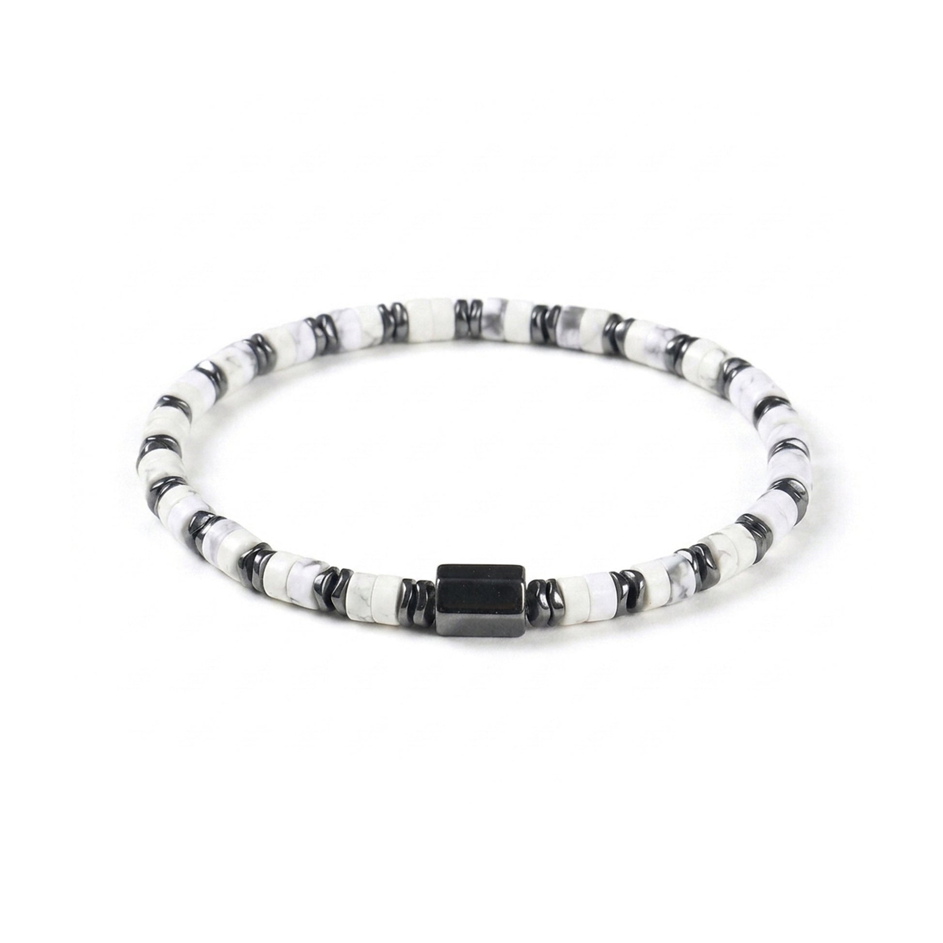  White Turquoise Bead Bracelet