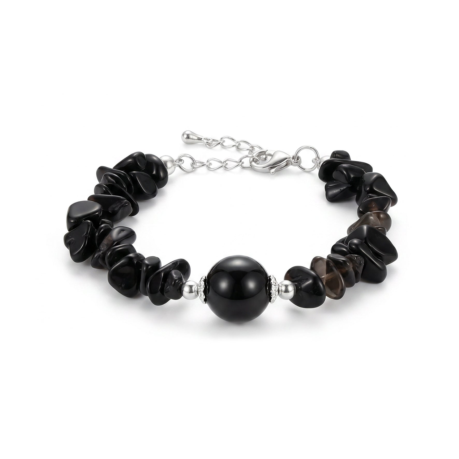 Black Obsidian Chip Bracelets