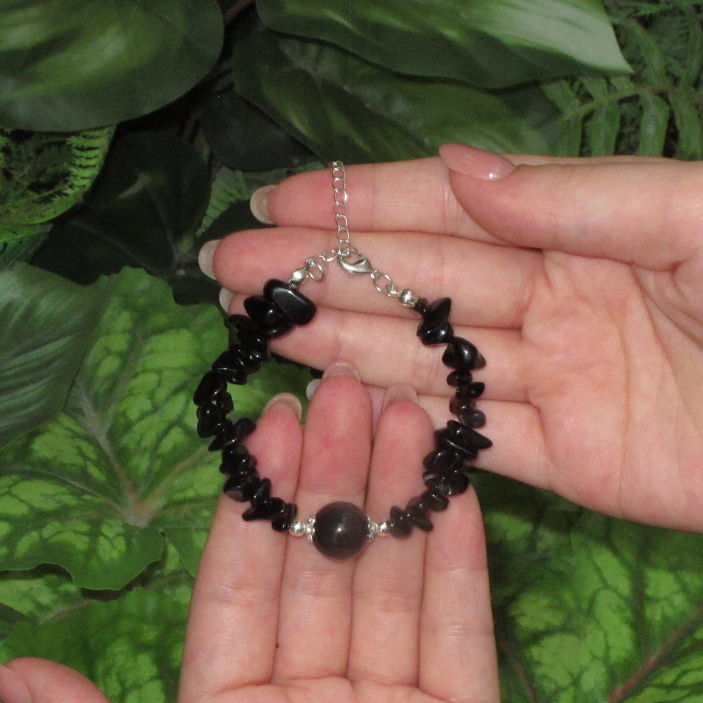 Obsidian Chip Bracelet