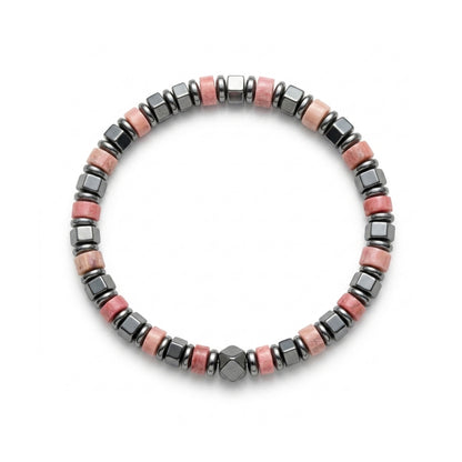 Rhodochrosite and Hematite Bracelet