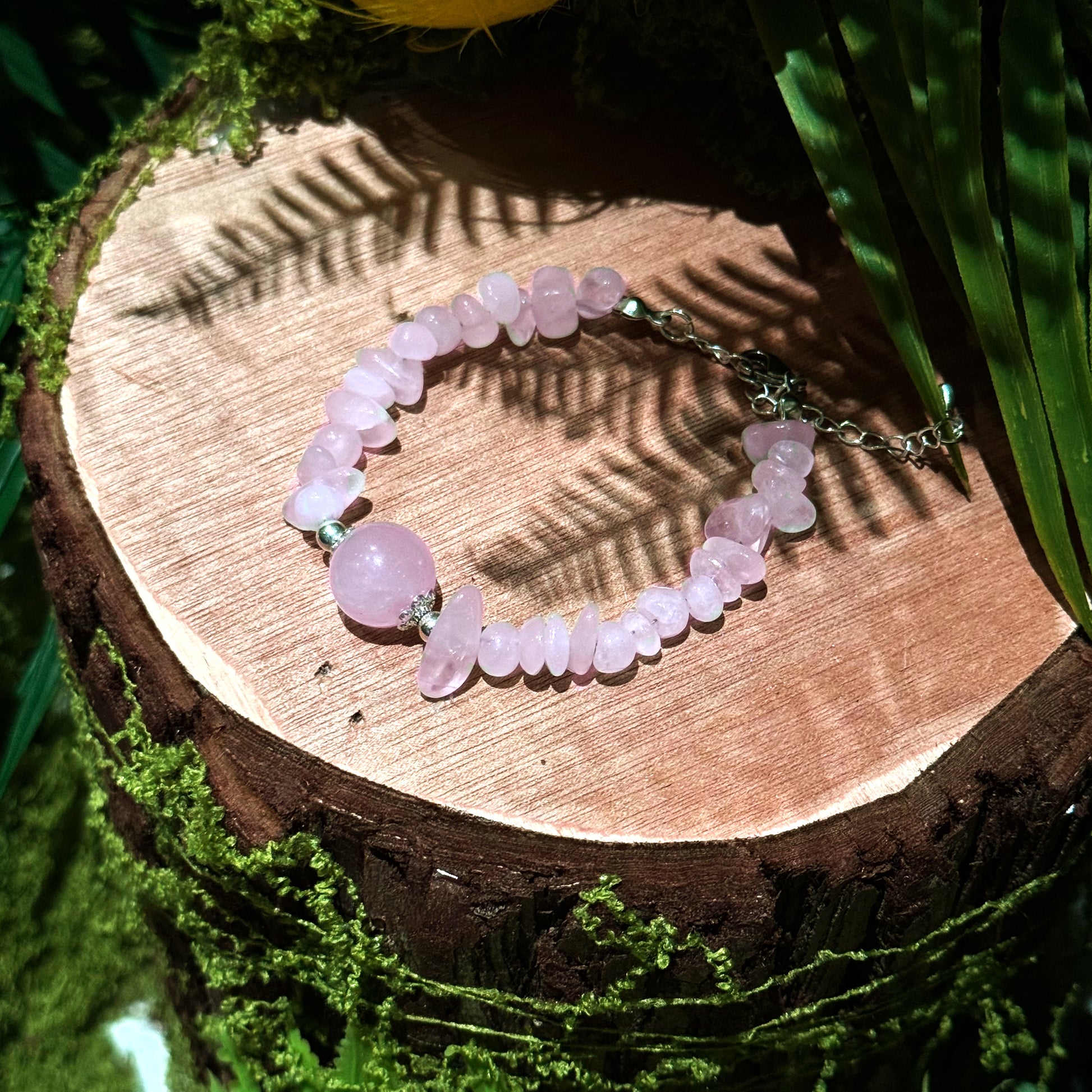 Rose Quartz Chip Bracelet
