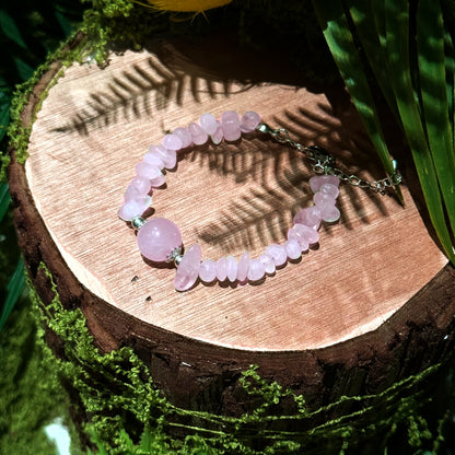 Rose Quartz Chip Bracelet